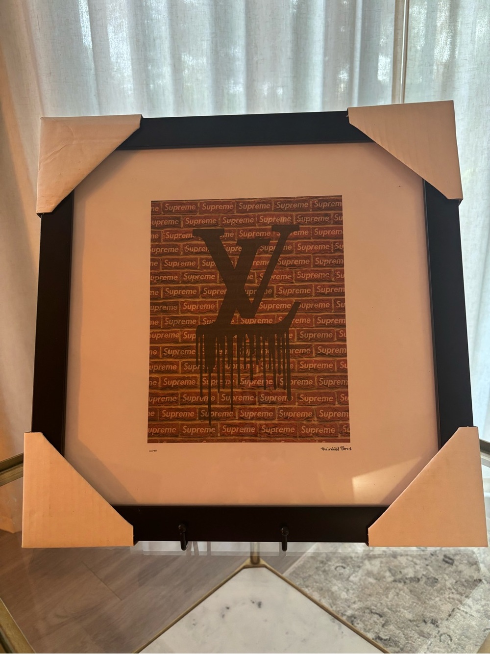 🖤 Fairchild Paris “LV Drip” x Supreme Framed Art Print — Limited Edition 222/400